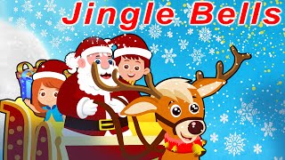 Jingle Bells Song For Children With Lyrics  Jingle Bells  Christmas Songs [upl. by Enelrahs]