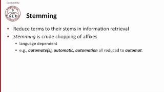 Npl  14  Word Normalization and Stemming [upl. by Rolecnahc]