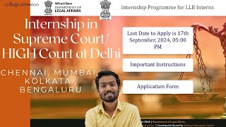 LBB INTERNSHIP  LAW INTERNSHIP DEPRATMENT OF LEGAL AFFAIRS  Internship Programme for LLB Interns [upl. by Tybie]