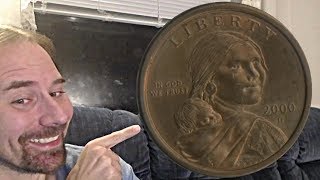 US 2000 D Sacagawea Dollar Coin rotating [upl. by Elleahcim]