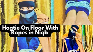 Hogtie On Floor in Hijab Niqab With Ropes  Stuff Gag Also  aqsaadil challenge gag hogite [upl. by Idnew]