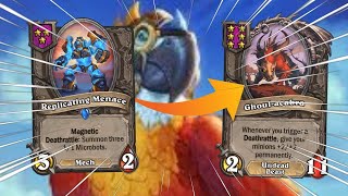 INSANE MECH DEATHRATTLE COMBO WITH GHOULACABRA  Hearthstone Battlegrounds [upl. by Nedrob]