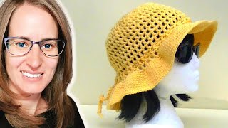 Mesh Sun Hat Crochet Tutorial crochet videotutorials crochet videotutorial [upl. by Arhas]