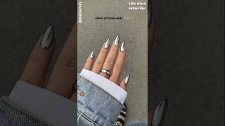 Silver chrome nails 🪙 nailart trendingshorts ytshorts shortsfeed nails chrome silver [upl. by Aihpos]