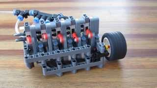 Lego Pneumatic Engine  5 cylinder inline small cylinders [upl. by Ellenor]