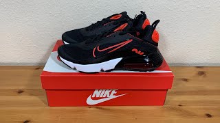 Nike Air Max 2090 Black Bright Crimson gs CJ4066004 [upl. by Suzie734]