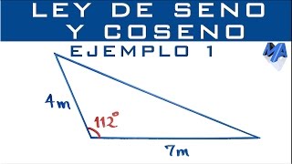 Ley de Seno y Coseno  Ejemplo 1  Solucionar el triángulo [upl. by Line]