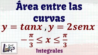 Integrales Área entre curvas con funciones seno y tangente  La Prof Lina M3 [upl. by Hepza941]