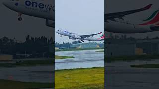 Srilankan airlines wet runway takeoffsrilankanairline oneworlda330neo viralshort [upl. by Welby277]