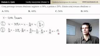 Zadanie 6  Procenty zadania maturalne  działania na liczbach [upl. by Airbmat]