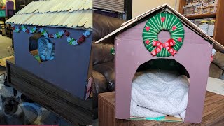 2023 Vlogmas Day 3 I Made A Cardboard Christmas House For Our Cats [upl. by Figueroa]