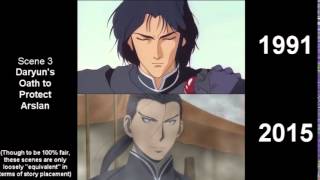 The Heroic Legend of Arslan Arslan Senki  1991 vs 2015 Side by Side Comparison [upl. by Adna556]