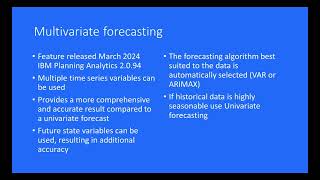 How to create and run a multivariate forecast with IBM Planning Analytics [upl. by Mitzl]