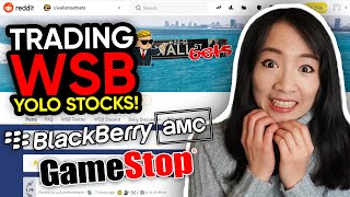 Day Trading WallStreetBets Stocks  GME GameStop BB BlackBerry stock AMC stock [upl. by Ahsikat]