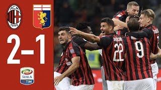 Highlights AC Milan 21 Genoa  Rescheduled Matchday 1 Serie A 20182019 [upl. by Kikelia]