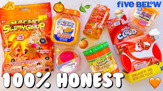 Orange Store Bought Slime Under 5 🍊🧀 100 Honest Five Below Review Unboxing [upl. by Onihc]