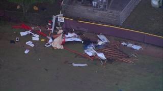 Chopper 5 Storm damage at Dwyer High School [upl. by Nona]