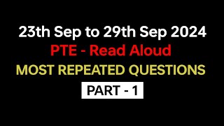 PTE Read Aloud Part1 Sep 2024  Exam Prediction  Read Aloud pte practice with answers pte [upl. by Shewchuk]