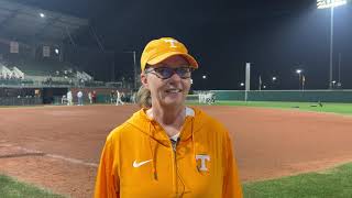 Lady Vols Softball Coach Karen Weekly postgame vs Baylor [upl. by Zilvia434]