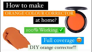 How to make ORANGE COLOUR CORRECTOR at home  DIY orange corrector  diymakeup diy youtube [upl. by Anikes279]