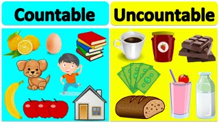 COUNTABLE vs UNCOUNTABLE NOUNS  Learn the difference with examples [upl. by Sakram17]