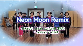 🌹Neon Moon Remix Linedance🌹🍀🌻🍀 [upl. by Enenaej]