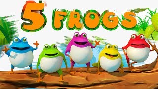 Five Little Speckled Frogs Songs Nursery Rhymes for Children Toddlers [upl. by Enajaras148]