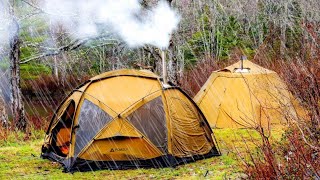 Hot Tent Camping In Heavy Rain  Jeep Overland Camping Adventure  Part 2 [upl. by Dercy]