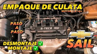 COMO CAMBIAR EMPAQUE DE CULATA DEL CHEVROLET SAIL 14 16v [upl. by Ainiger]