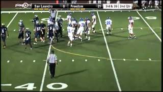 20 Yard 3rd Down conversion Run by 7 Stephen Johnson of San Leandro [upl. by Ben810]