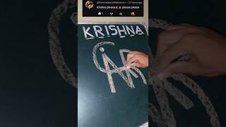 Krishna name logo art drawing shortvideo youtubeshorts shortsfeed ytshorts shorts trending [upl. by Laurin571]