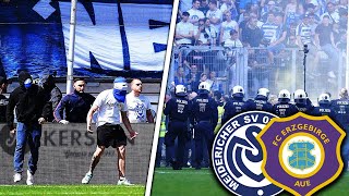 Vermummte DuisburgFans stürmen Innenraum Duisburg  Aue Ausschreitungen [upl. by Ellenuahs776]