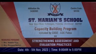 St Mariams School Capacity Building Program CBSE Training nov 2023 [upl. by Sherry]