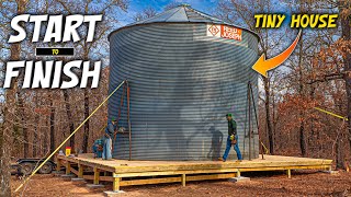 START to FINISH  Grain Silo Build TimeLapse for TINY HOUSE [upl. by Elay]