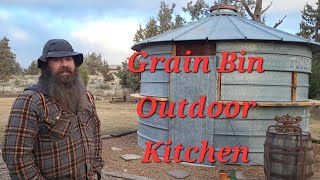 See how we built our grain bin silo outdoor kitchen [upl. by Acisej]