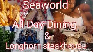 WALMART  SEAWORLD ALL DAY DINING DEAL  LONGHORN STEAKHOUSE  ORLANDO VLOG [upl. by Cedell]