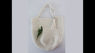 Duża torba shoperka na szydełku tote bag crochet tutorial [upl. by Irolam725]