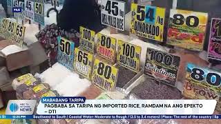 Pagbaba sa taripa ng imported rice ramdam na ang epekto — DTI [upl. by Ahola659]