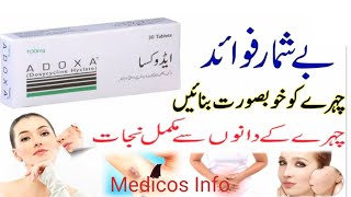 adoxa tablet uses benefits side effects in urduhindi  Doxycycline hyclate 100mg in urdu acne tab [upl. by Airotkciv912]