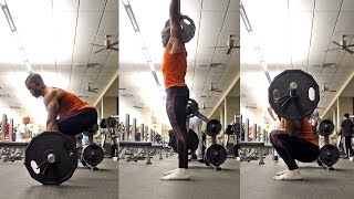 DEADLIFT TO MILITARY PRESS TO BACKSQUAT PAUSE  ALL IN ONE ROUTINE [upl. by Eugatnom834]