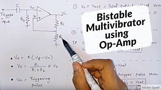 BISTABLE MULTIVIBRATOR USING OPAMP explained in simple way  in hindi  Electronics Subjectified [upl. by Renita]