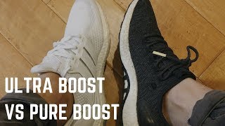 Pure Boost vs Ultra Boost Qual comprar Comparação Review [upl. by Eirhtug]