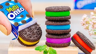 Amazing 🍫 OREO Cake 💙 Wonderful Miniature Rainbow Oreo Chocolate Cake Decorating  Mini Cakes Recipe [upl. by Rbma]