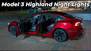 Tesla Model 3 Highland Night Lights [upl. by Annahael]