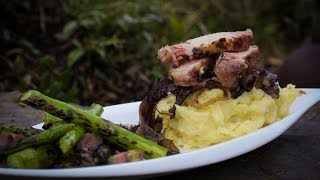 Folge17  Mangalica Rückensteak an grünem Spargel Deutsches BBQ und GrillRezept [upl. by Mit]