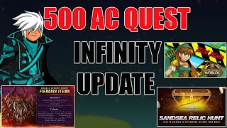 AQW New 500 AC Holiday Quest  Sandsea Relic Treasure Hunt Guide  AQ Infinity Tech Demo Update [upl. by Ronnica]