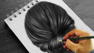 6 Easy Steps to Level Up Your Realistic Hair Drawing  Basic Technique for Hair Drawing [upl. by Perren]