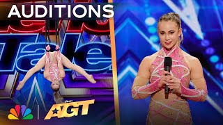 Haley Viloria Performs STUNNING Aerial to quotLethal Womanquot by Dove Cameron  Auditions  AGT 2024 [upl. by Plath]