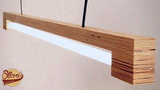 Modern LED Tube Light Fixture made from Plywood [upl. by Notyal]