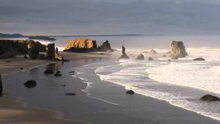 Sunrise view of the beach at Bandon Oregon from Coquille Point [upl. by Ignace]